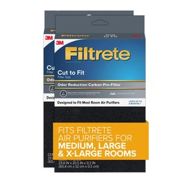 Filtrete Odor Defense Carbon Prefilter for Air Purifier, 2-Pack, Cut to fit most air purifiers