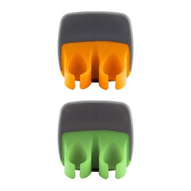 Rifuli Pack of 2 hand vegetable peelers, rubber finger handles, comfortable for peeling pumpkin, carrots, cucumbers, potatoes and more (green, one size)