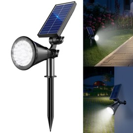 APOMAO Solar Lights Outdoor Waterproof, 36 LEDs 1000LM Adjustable Solar Spot Lights Outdoor, 2-in-1 Solar Powered Spotlight Landscape Lighting for Garden, Yard, Pathway- 1 Pack (Cool White)