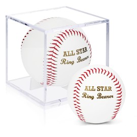 WANGDEFA Ring Bearer Gift Baseball with Display Case All Star Ring Bearer Wedding Gift Will You Be My Ring Bearer Wedding Party Gifts for Ceremony Anniversaries Marriage Renewal