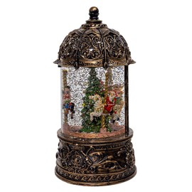 Kurt Adler 8.66-inch Battery Operated Lighted LED Santa & Carousel Water Lantern