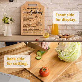 Gleevara Birthday Gifts for Women, Gifts for Women Birthday, Unique Natural Bamboo Chopping Board Birthday Gifts for Her Birthday, Birthday Gifts for Women Men Friends