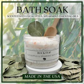 USA Made Epsom Salt Foot Spa Bath Salts, Dead Sea Salt, Epsom Salt Bath Soak with Apricot Oil. Enjoy Foot Bath, Foot Soak, Spa Kit Bath Salts for Women Relaxing in The Tub (Eucalyptus/Mint)