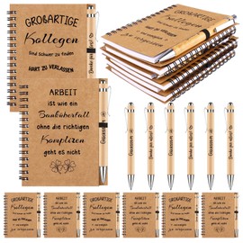 Haishell Set of 6 Thank You Gift for Colleagues Spiral Bound Motivational Inspirational Notebook with Ballpoint Pen for Colleagues Farewell Gastges Gifts