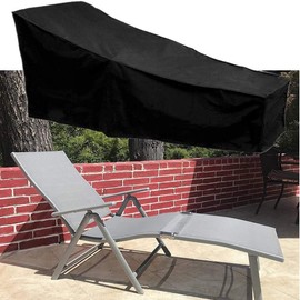 Nocsm Protective Cover for Sun Lounger. 420D Oxford Fabric Black Garden Lounger Conscious Oxford Fabric on Garden Balcony Furniture. For Protection Against Moisture, Rain and Exposure.