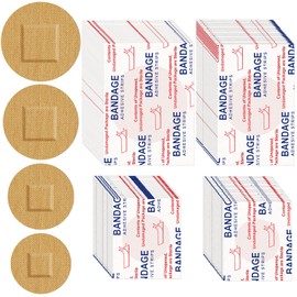 Funtery 200 Adhesive Spot Bandage 4 Sizes Round Flexible Fabric Adhesive Bandages Round Tan Non Latex Bandage for Wound Care and Hides Skin Spots Ideal for Small Incisions