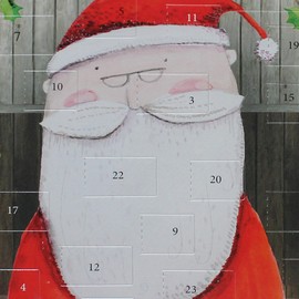 Christmas Card Advent Calendar with Red Envelope - Santa by artist Sarah Curedale 9275