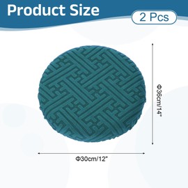sourcing map 2Pcs Bar Stool Covers Round, 12-14" Soft Elastic Circle Stool Seat Cushion Slipcover for Home Hotel Bar Restaurant, Dark Teal