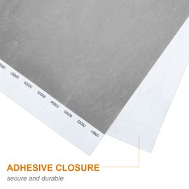 DGBDPACK 100 Pcs Wristbands, 1-100 Consecutive Numbers Waterproof Tearproof and Printable Wrist Straps Admission Bracelets Tickets (Silver)