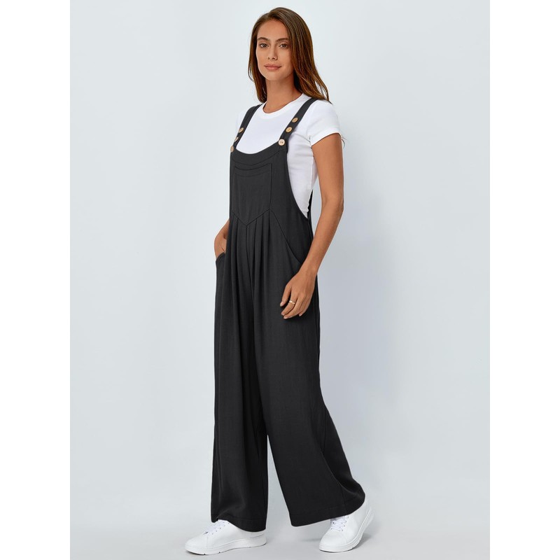 AUTOMET Womens Beach Vacation Outfits Jumpsuits Overalls Wide Leg Casual