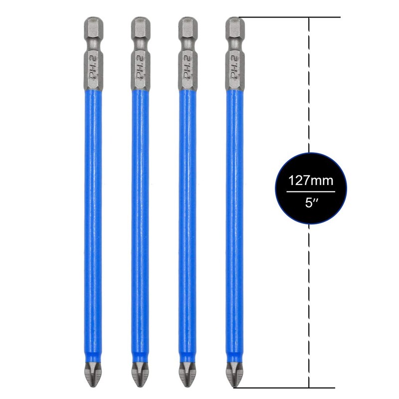 Biaungdo 10pcs Magnetic Long Hex Phillips Screw Head Electric Screwdriver