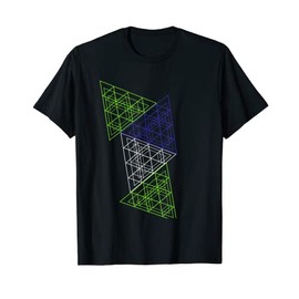 Geometric Triangle Blue/Green Design T-Shirt