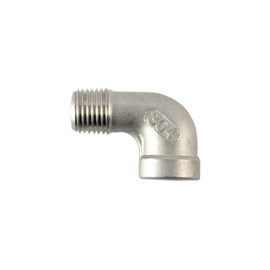 Stainless Steel 304 Threaded Cast Pipe Fitting, 90 Degree Street Elbow, 1/4" NPT Female x 1/4" NPT Male