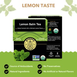 Buddha Teas Organic Lemon Balm - OU Kosher, USDA Organic, CCOF, 18 Bleach-Free Tea Bags