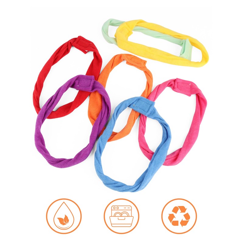 Sallurna 8 Pack Fabric Necklaces, Terry Cloth Necklace for Autism