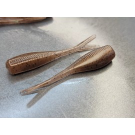 Hooked Baits (20) - 2" Slab Crusher "Natural Brown" Crappie Jig GRUBS BAIT PANFISH BABY SHAD