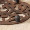 Antique Brown Scrolled Heart Pan Rest Trivet Stand Mothers Day