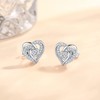 Jrêveinfini Heart Earrings 925 Silver Women's Hypoallergenic Stud Earrings Women's