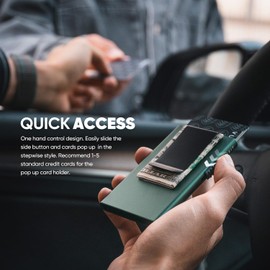 VULKIT Card Wallet with Money Clip Men Credit Card Holder RFID Blocking Pop Up Card Holder Women Minimalist Wallet