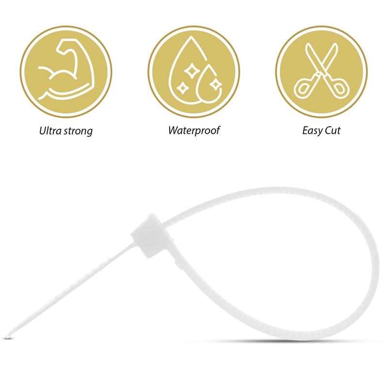 Wild Polar Premium Cable Ties - Clear/White & Black -