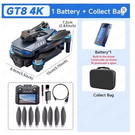 ToolziaGT8 Drone 8K Professional HD Dual Cameras Screen Remote 5G WIFI Brushless Motor Obstacle Avoidance Foldable Quadcopter Toys