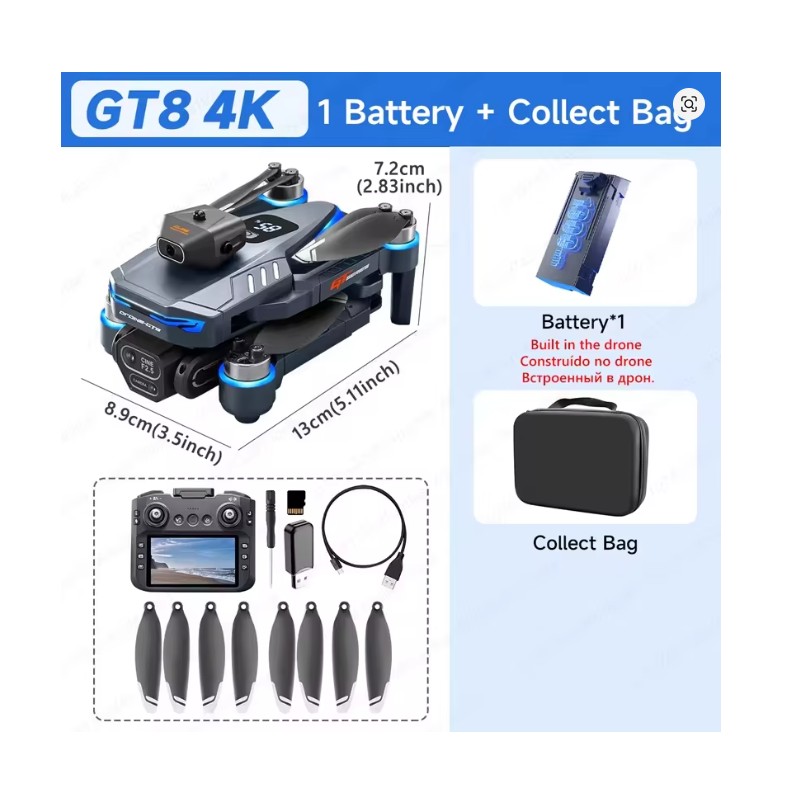 ToolziaGT8 Drone 8K Professional HD Dual Cameras Screen Remote 5G