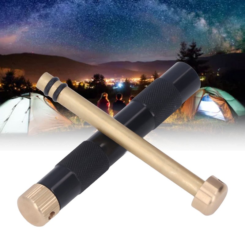 Naroote Fire Piston, Black Outdoor Emergency Aluminum Alloy Fire Piston