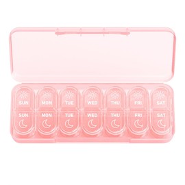 Daviky Pastillero Semanal Para 2 Tomas Diarias, Estuche Para Medicamentos De 7 Días (A. Y P. M.), Pastillero De Viaje Para Aceites De Pescado, Vitaminas Y Suplementos