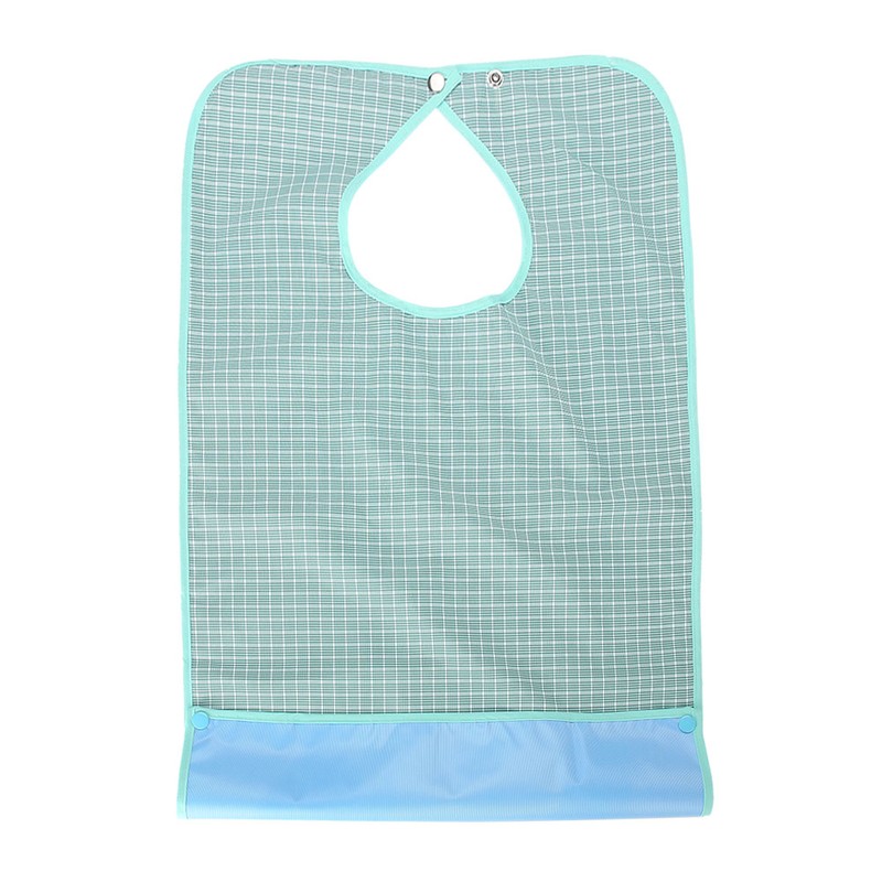Adult Waterproof Mealtime Bib Double Layer Elder Dinning Clothes Protector