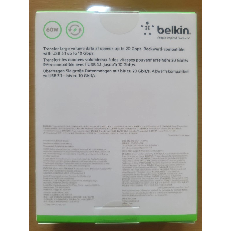 Belkin NEW Belkin Thunderbolt 3 4K USB-C To USB C