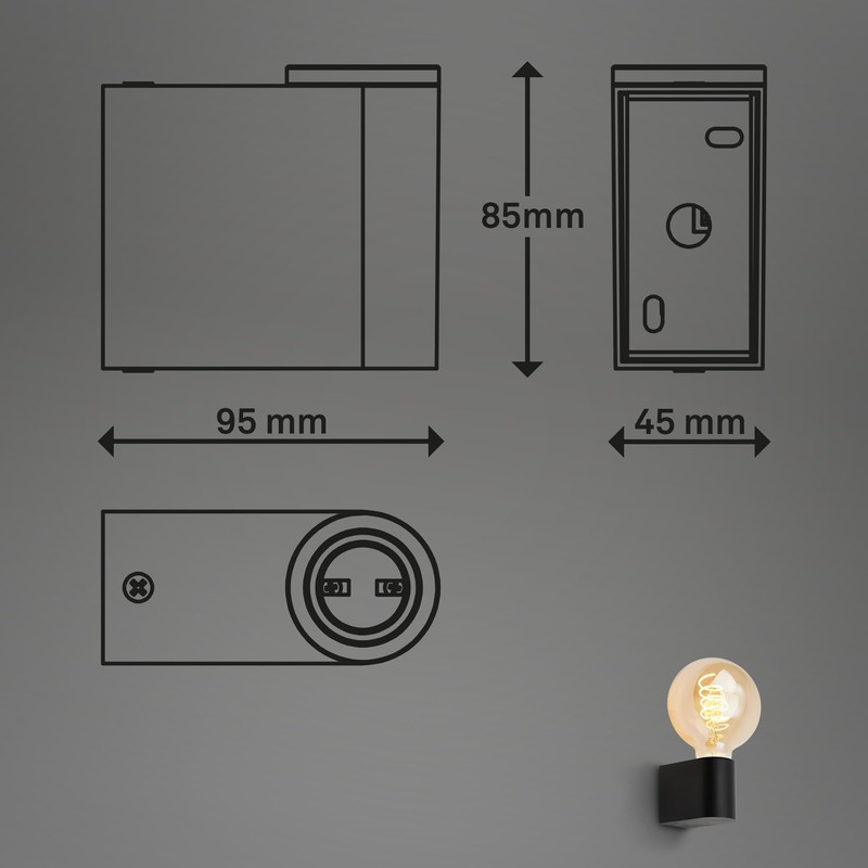 Briloner - Lampada a specchio da bagno IP44 resistente agli