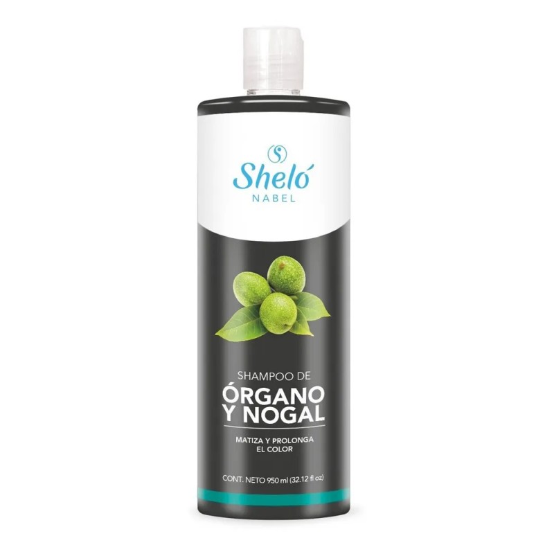 Shampoo Organo Nogal Sheló Matiza Reaviva Color Canas 950 Ml