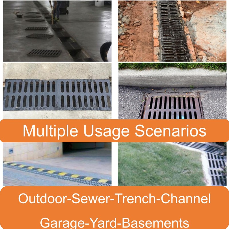 DuuMuut Cast Iron Drain Grate, 17x4 Outdoor Drain Cover, 3