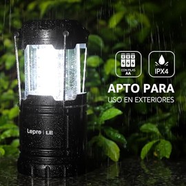 Lepro 2 Pack Lámparas de Camping Retráctiles, IPX4 Impermeable, Regulable (Tirar para Encender/Ajustar), Luz Portátil para Senderismo, Camping, Emergencia, Funciona con 3 Pilas AA (No Incluidas)