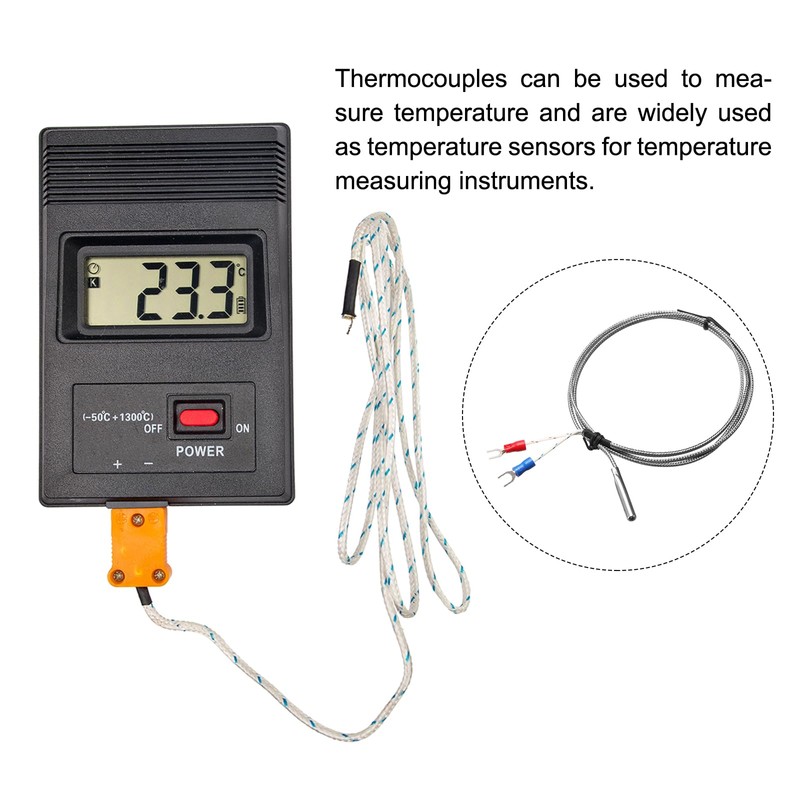 QUARKZMAN K Type Thermocouple Temperature Sensor Probe 5 x 30