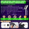 65ft Green Yellow Purple Mardi Gras Light Solar Icicle Light