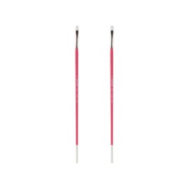 Creative Mark Pro White Soft Filament Acrylic Paint Brushes - Bright Size 3, Set of 2 - Versatile Synthetic Brushes for Acrylic Painting, Gouache, Oils & Caseins