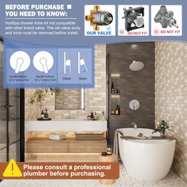 HoliSpa Tub Shower Faucet, Brushed Nickel Shower Faucet Set with 8-Inch All-Metal Rainfall Showerhead and Bathtub Spout, Single-Handle Tub Shower-Trim Kit Included Valve, Brushed Nickel