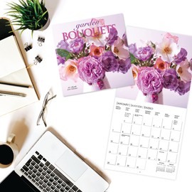 Graphique 2024 Garden Bouquets Mini Wall Calendar | 7” x 7” | Thick Paper | Home & Office Organizer | Large Monthly Grid | 3 Languages & Marked Holidays | 4 Month Preview Page for 2025