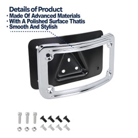 Curved Laydown License Plate Mount Compatibility with Harley Davidson Frame Plate Mount Truck Bracket 3-Hole Relocation kit OEM# 3148(Silver)