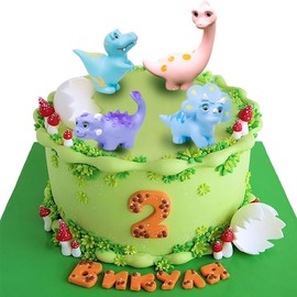 MAOMIA - Juego de 5 piezas de cifras de dinosaurio, decoración de tartas, decoración de micro paisaje, decoración de hadas, jardín, miniatura, dinosaurio, juego para Navidad, cumpleaños, decoración de