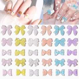 SUKPSY 50 Pcs 3D Mix Color Nail Art Decorations Candy Colour Glitter Resin Nail Rhinestone Nail Charm for Nail Art Design Accessories