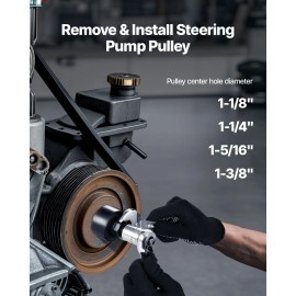 Auto Repair Tool Set Power Steering Pump Pulley Puller/Installer for Ford GM V6 VW Vehicles Pump Pulley Remover InstallDefault: Default