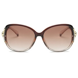 SECALIFE Sunglasses Womens Ladies Polarised Sun Glasses Brown Big Frame Oversized Shades UV Protection Womens Sunglasses, Brown