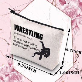PLITI Wrestling Makeup Bag Wrestler Gift Wrestling Coach Gift Wrestling Lover Travel Bag Wrestling Definition Gift Wrestling Definu, Wrestling Definu