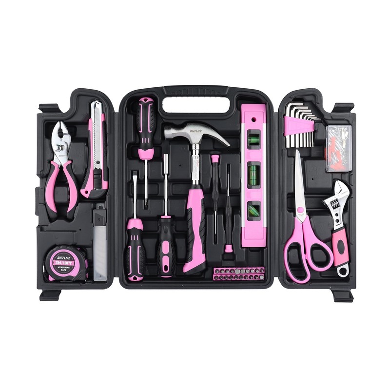 DIFFLIFE Tool Set Pink-131 Piece - General Household Hand Tool