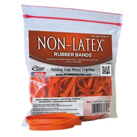 Alliance Rubber 37648#64 Non-Latex Rubber Bands, 1/4 lb Poly Bag Contains Approx. 95 Bands (3 1/2" x 1/4", Orange)