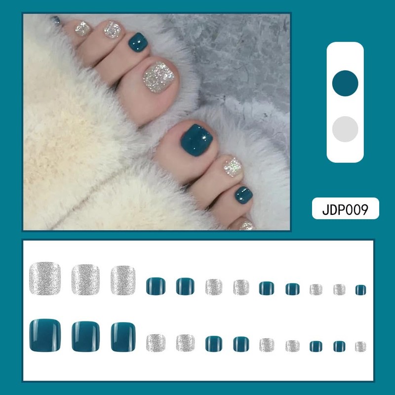 AiMMei Nail Tips, 24 Pieces Foot Nails, Easy Toenail Tips,