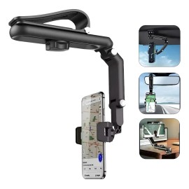 Soporte Teléfono Porta Celular 360° Carro Brazo Ajustable Negro