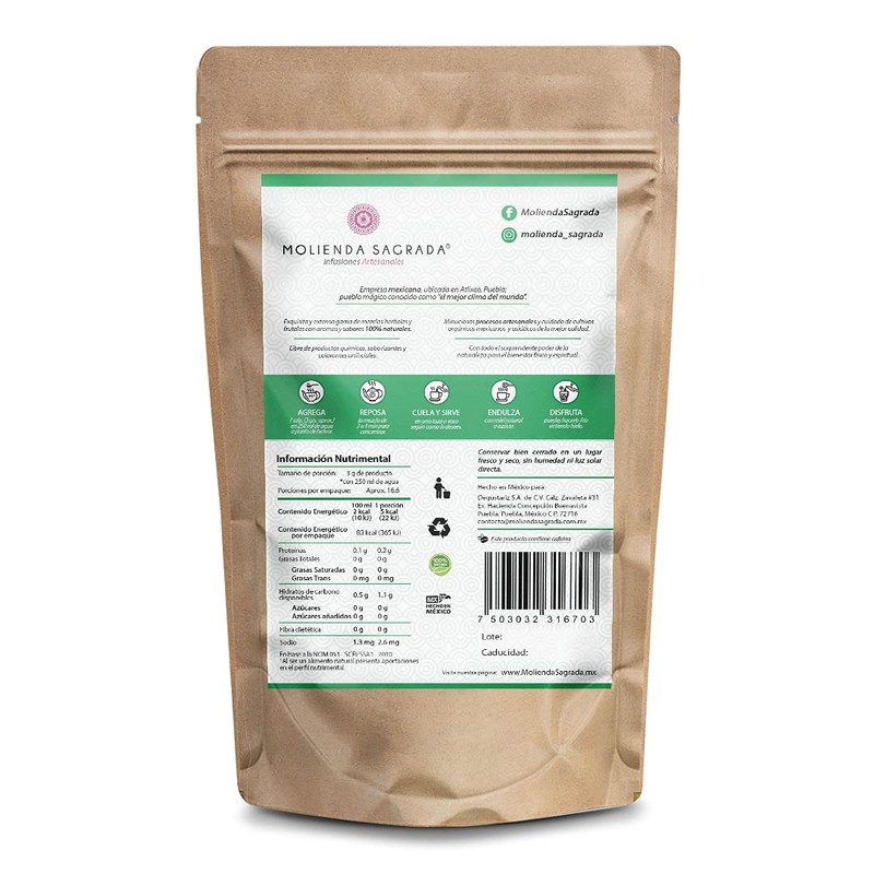 Molienda Sagrada, Té Verde Menta, 50 g, 1 piezas